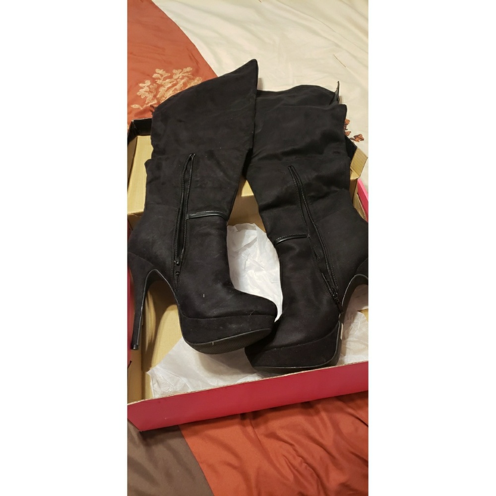 Suede Knee High Boots
